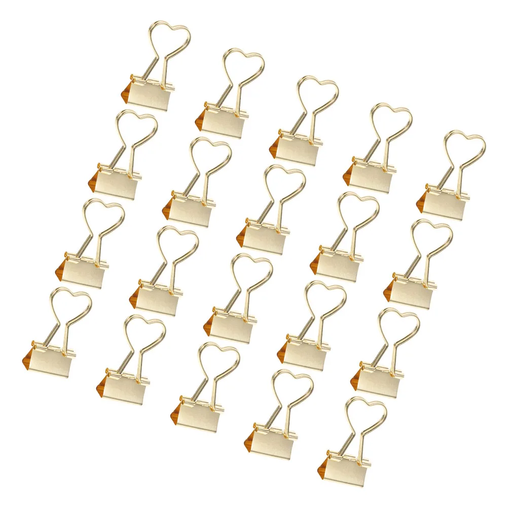 

20pcs Cute Metal Binder Clips Small Size For Journaling Office Supplies Decorative Paper Clips Wrapping Scrapbook Invoice Page