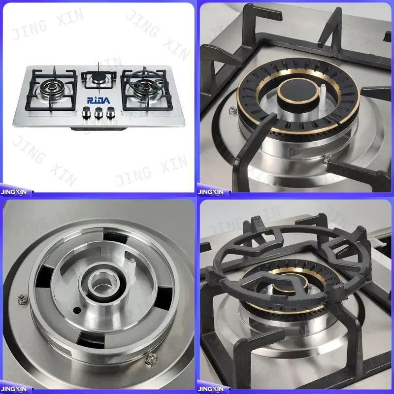 custom for Ridax Built in Three Burner Stainless Steel Cooking Gas Stove Gas Cooker Gas Hob Kitchen Appliance