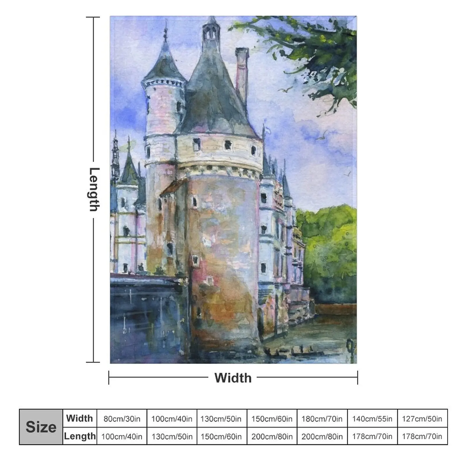 Chenonceau Castle France Throw Blanket manga Retros Luxury Designer Weighted Blankets