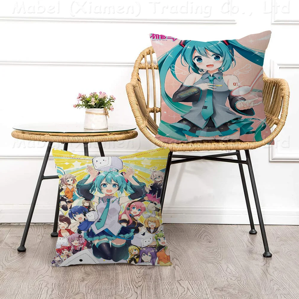 Virtual Idol H-Hatsunes M-MikU Stitch Lucky Dragon Pillow Cover Sofa Cushion Cover Home Room Decoration Children Gift