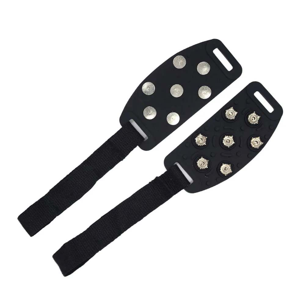 

2pcs Anti-Slip Shoe Covers Premium Silicone Zinc Alloy Studs Adjustable For Men Women Winter Traction Cleats 7-Crampon Snow