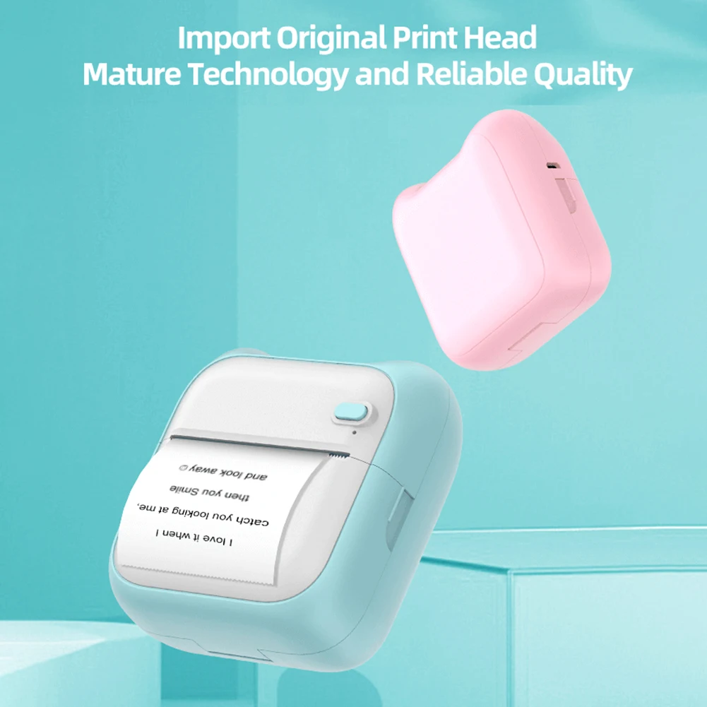 Mini Bluetooth-Compatible Smart Printer Pocket Portable Thermal Label Printer Rechargeable Lightweight Printer For Photo Journal