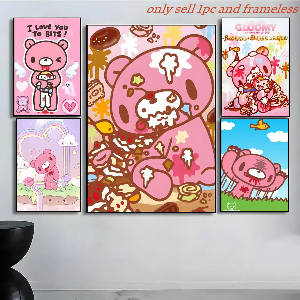 C-Cartoon G-Gloomy Bear Poster Poster painting with prints Home bedroom living room decoration gift