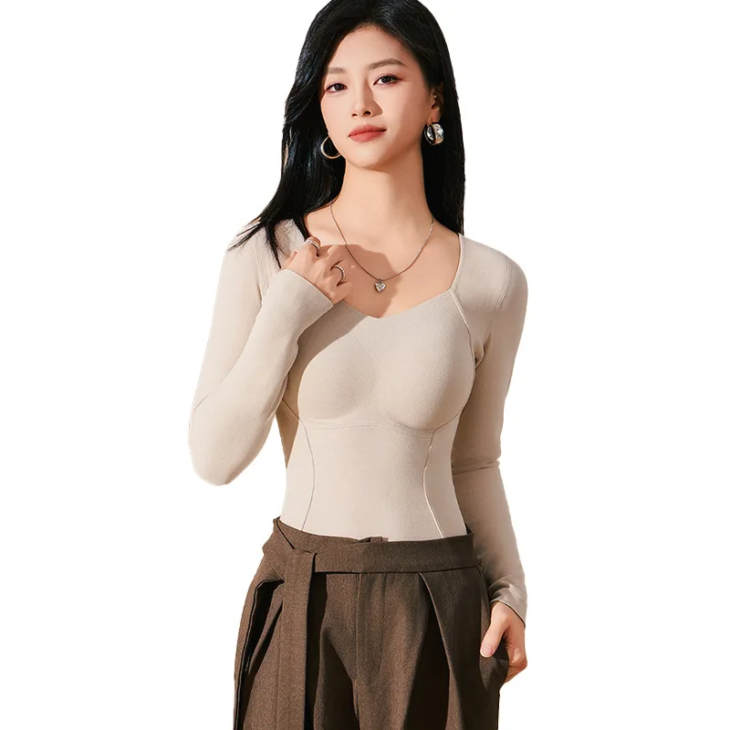 

Женская одежда, осеннее и зимнее термобелье с мягкими чашками, брюки с длинными рукавами, удобные пижамы