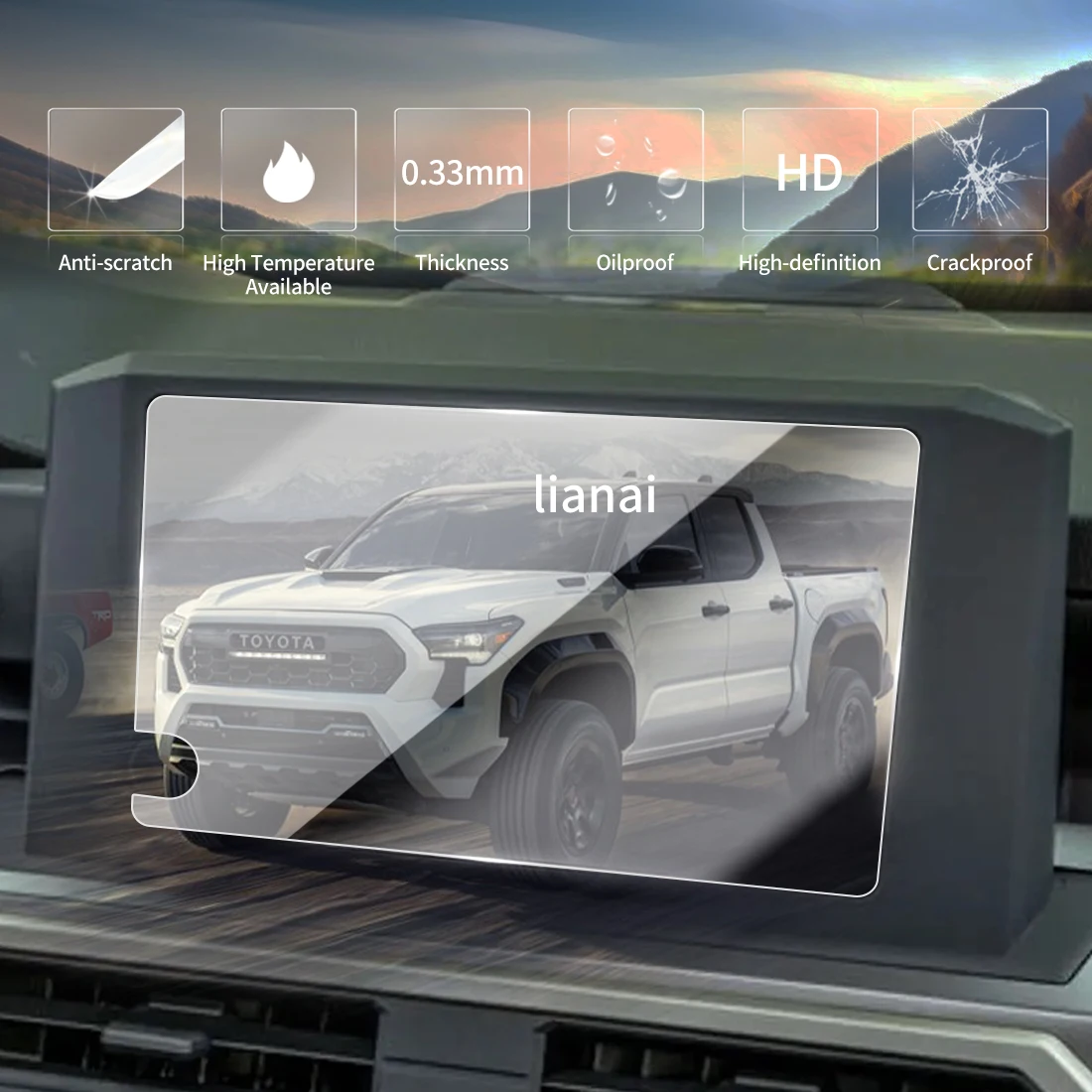 Screen Protector for 26 Toyota Tacoma Tempered Glass GPS display Video Navigator Car Stickers Fingerprint-resistant supplies
