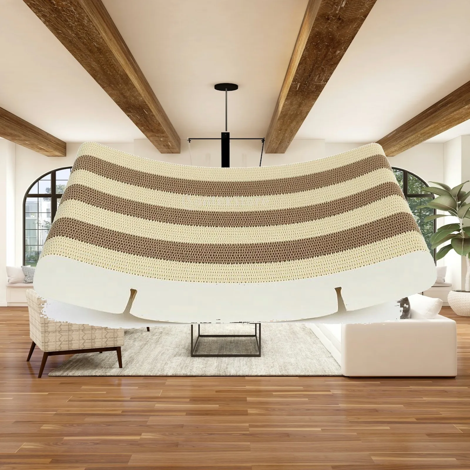Cat Scratching Lounge Curved Corrugated Cardboard Scratcher Scratch Board Rectangular Pet Supply Long-Lasting for Cats