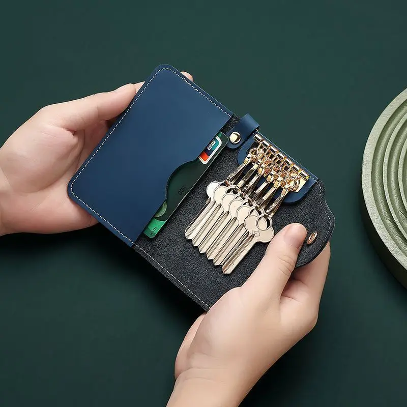 

Брелок для ключей из натуральной кожи, органайзер, кошелек, брелок, мини-сумка для карт, чехол для мужчин и женщин