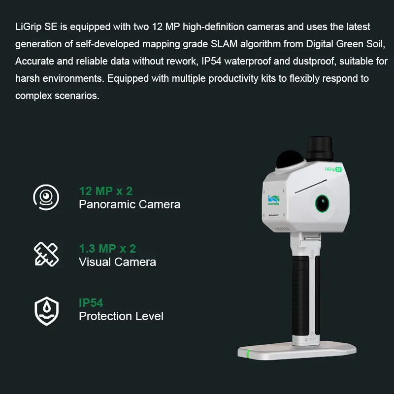 Lightweight Handheld LiGrip SE Lite with 3D SLAM LiDAR for Mobile Surveying and Mapping