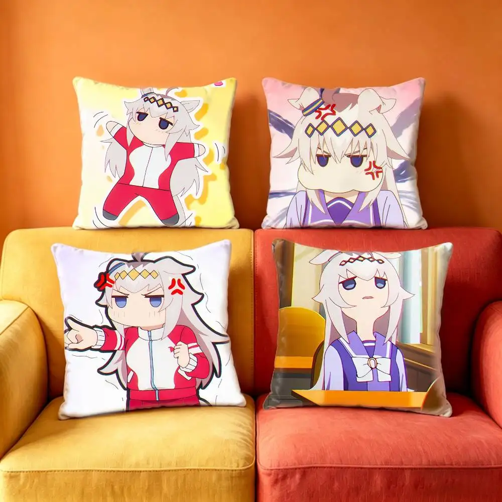 Pretty Anime D-Derby O-Oguri Cap  Pillow Case Anti-dustmite Pillowcase Invisible zipper silky Sofa cushion cover for bedroom
