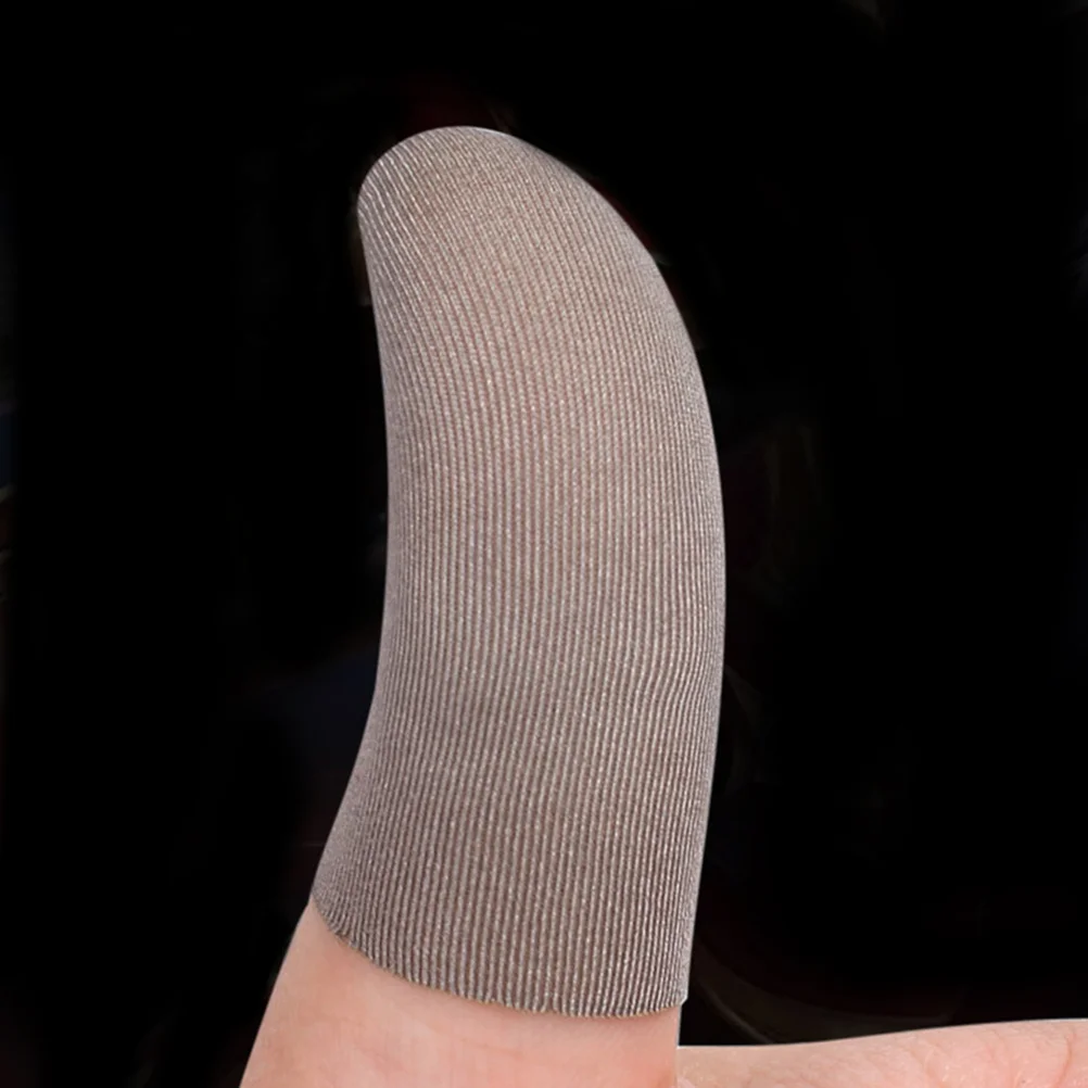 

10 шт., рукава для пальцев с сенсорным экраном, дышащие и защищающие от пота игровые аксессуары для телефонных игр, серые рукава для пальцев для телефонных игр