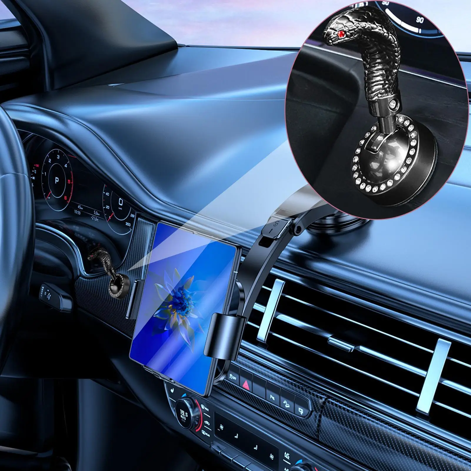 Car Push Start Button Cover Snake Design Automotive Interior Decor Joystick Car Starter Protector For Truck Trailer RV