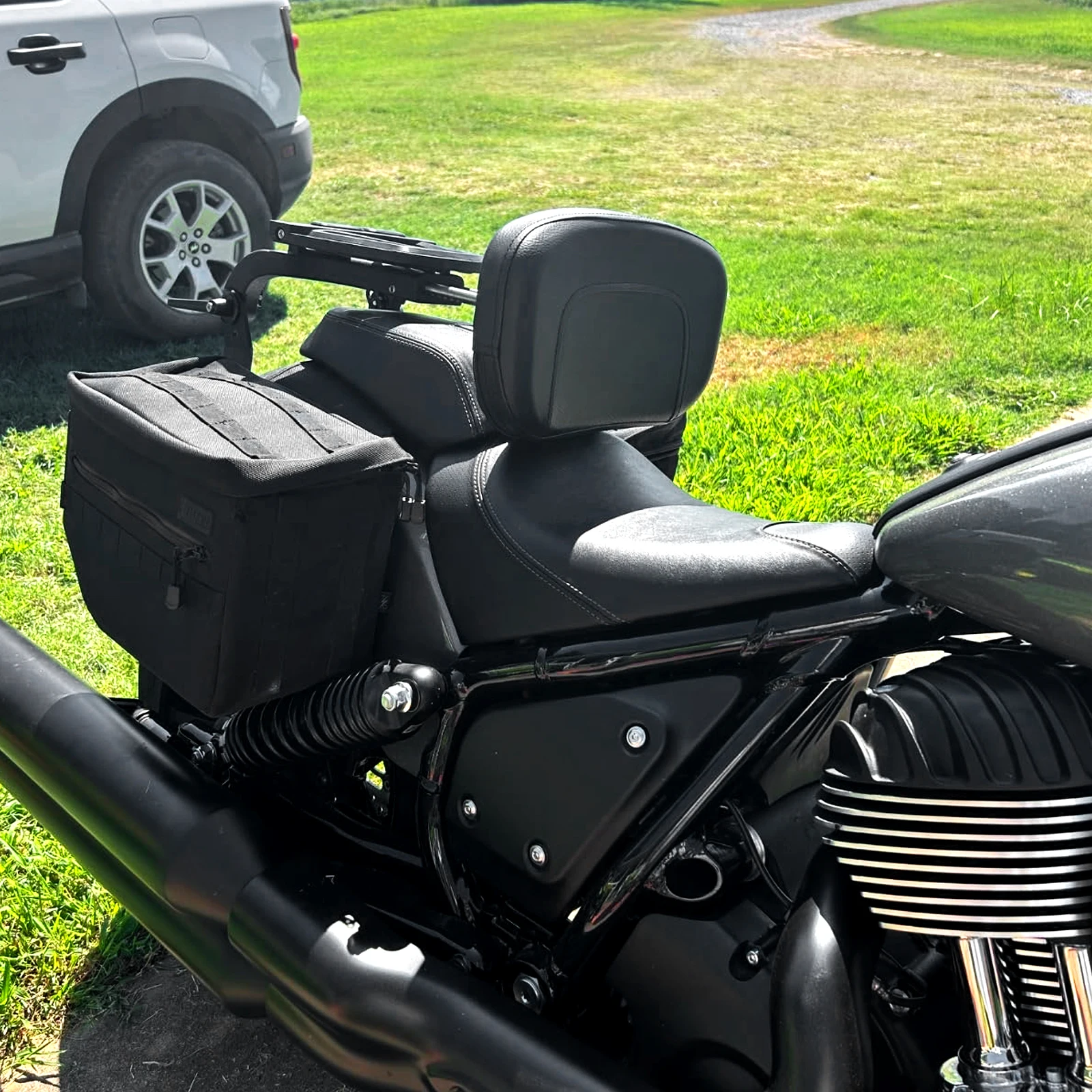 Multi-Purpose Adjustable Driver Backrest Passenger Backrest With Luggage Rack Fits For Indian Scout Bobber Scout Rogue 2018-2024