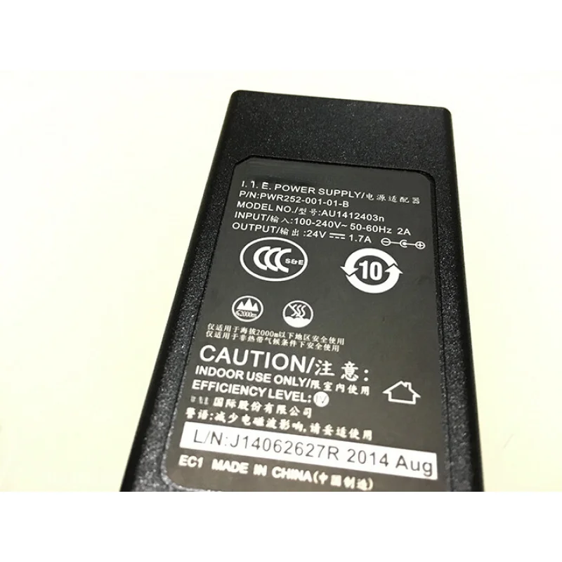 Para cargador verifone 24V 1.7A Adaptador de CA Lector de tarjetas POS Fuente de alimentación au1412403n