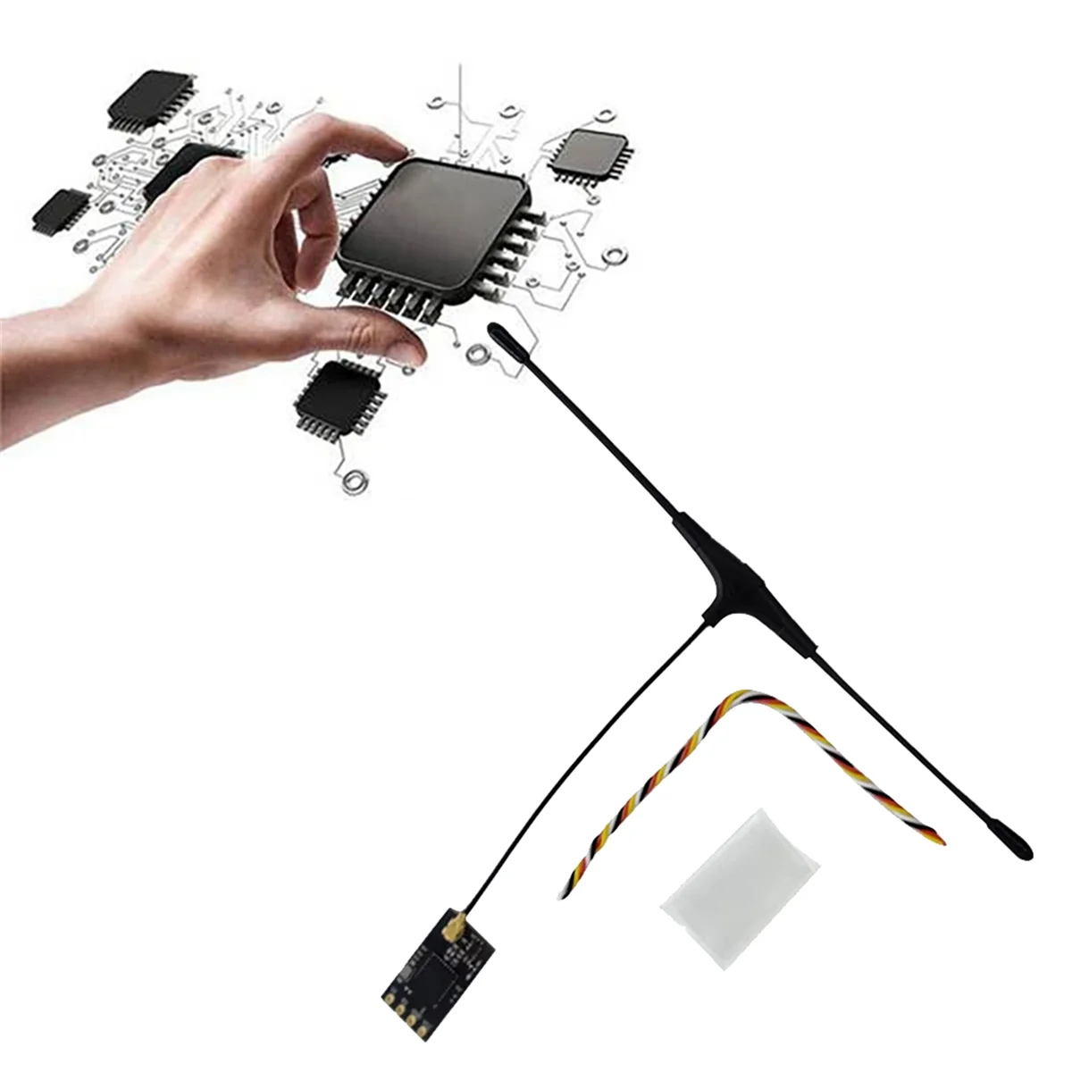 جهاز استقبال SMIEA ELRS 915 ميجا هرتز NANO RX ExpressLRS مع هوائي من النوع T لأجزاء الطائرات بدون طيار RC FPV