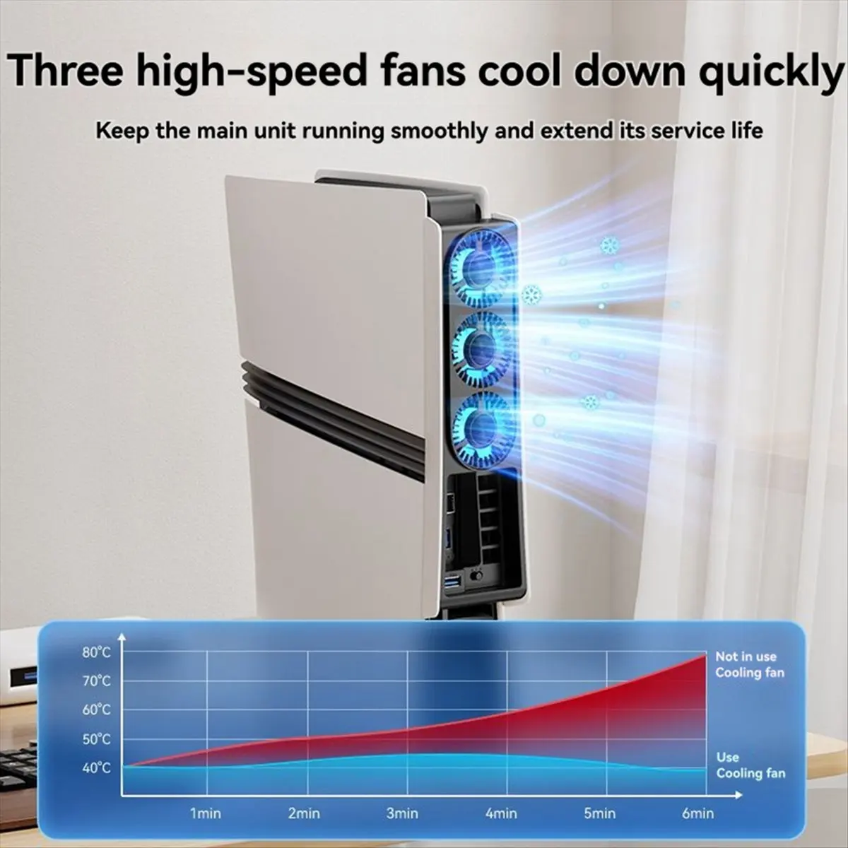 Goodprice Cooling Fan for PS5 Pro Intelligent Temperature Control Low Noise Fan for PS5 Pro Disc & Digital Edition