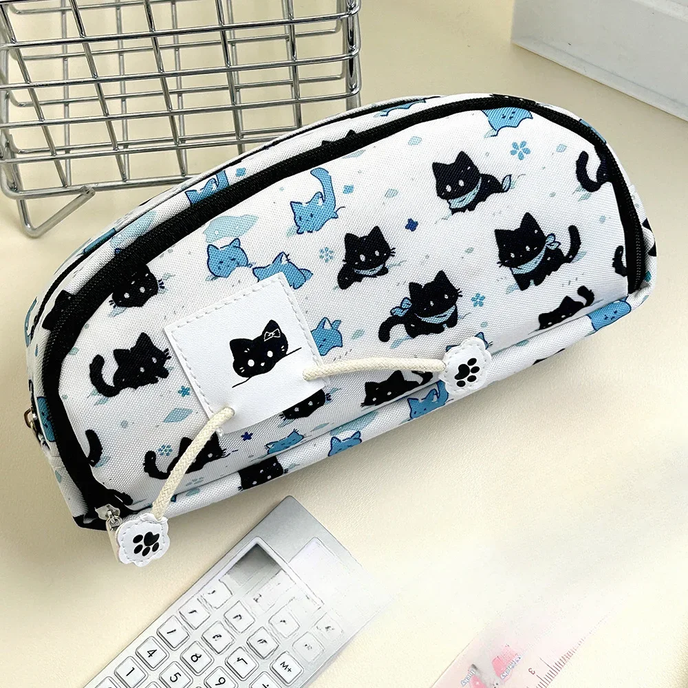 Cute Large Capacity Storage Bag Cat Dog Pencil Case Animal Kawaii Multi-Layer Penbag Cartoon Stationery Gift