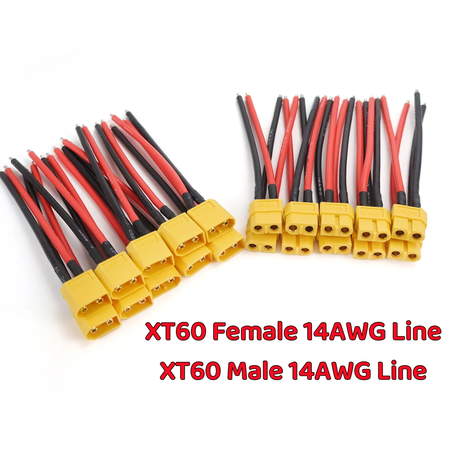 Image of Neuer XT60 Stecker-Buchse-Verbinder mit Silikonkabel, XT60 Stecker-Kabel, Dual-Verlängerungskabel für RC Lipo Akku Motor