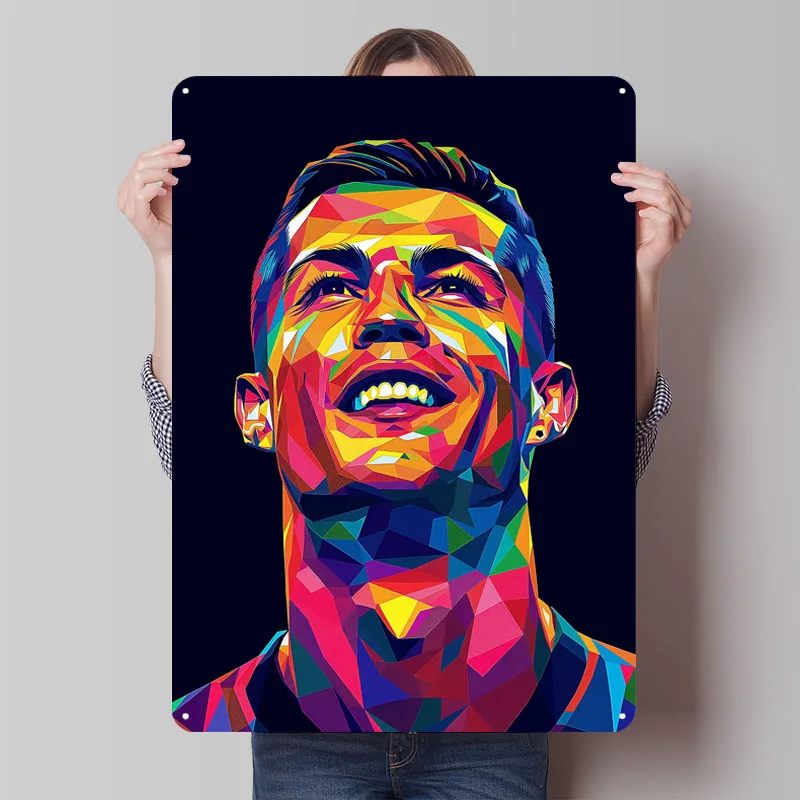 Goat Cristiano Ronaldo Metal Signs Sport Poster Wall Art Mural Custom Tinplate Sign for Wall Art Decoration Vintage Metal Plate