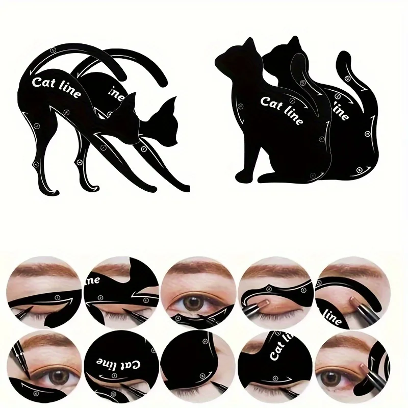 Cat Line-stencils Oogsjabloon Shaper Model Gemakkelijk op te maken Eyeliner-kaart voor oogmake-uphulpmiddelen