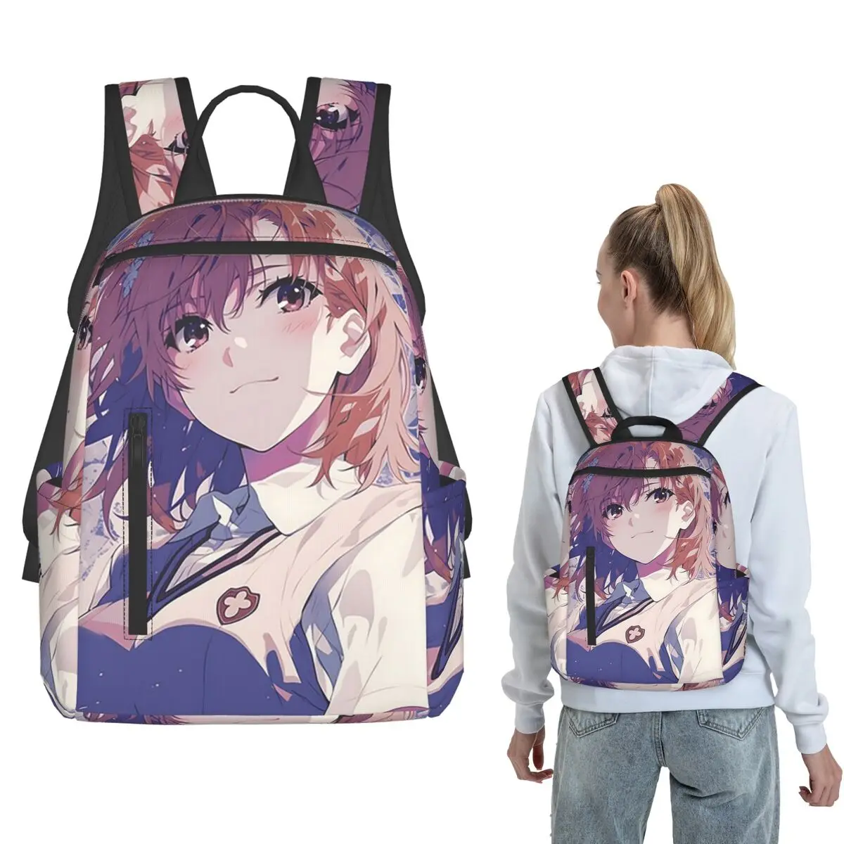 

A Certain Magical Index Anime Misaka Mikoto Backpack Daypack Kids BookBag School Bag Shoulder Bags for Men Women