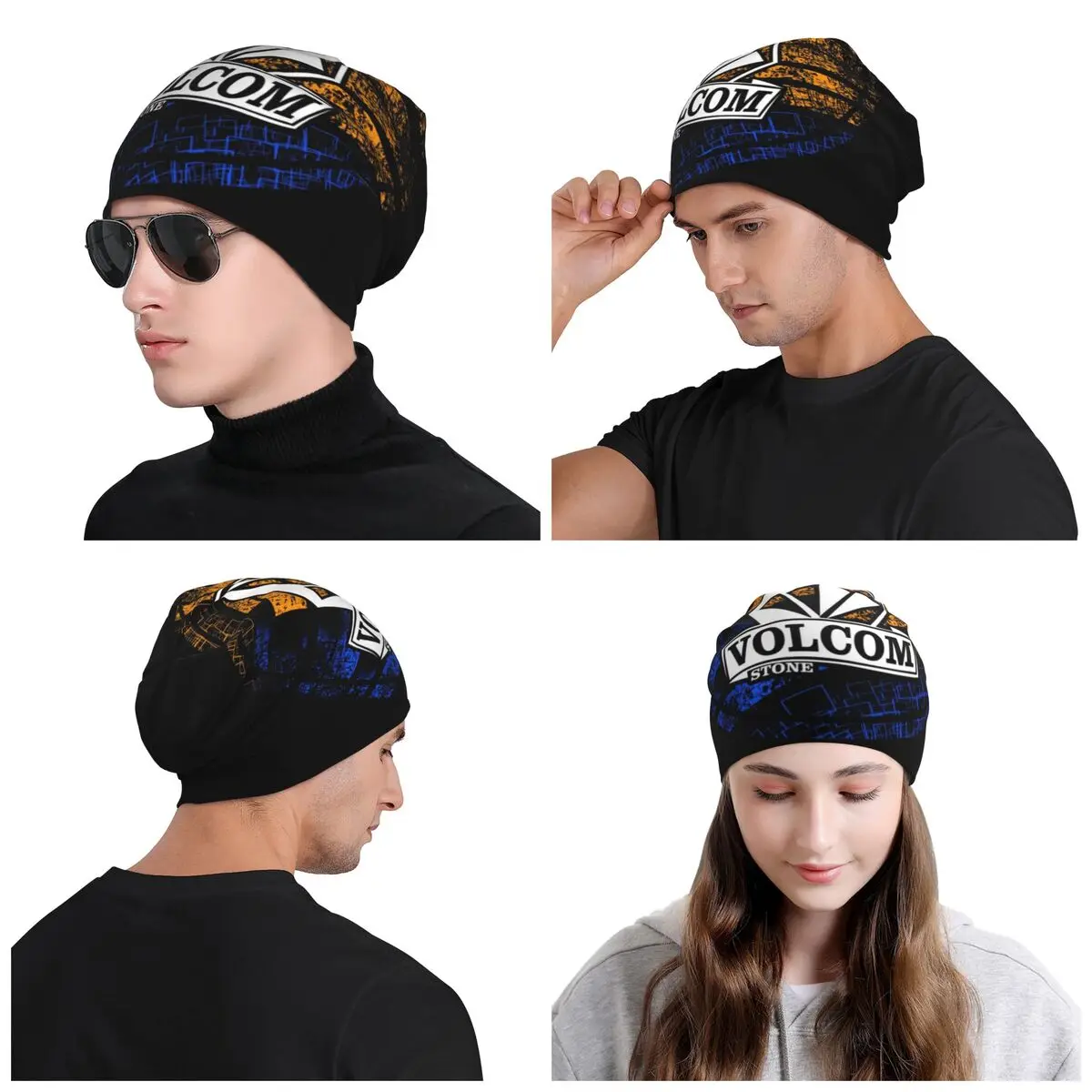 Custom Volcoms Logo Beanie Cap Unisex Winter Warm Bonnet Homme Knitted Hats Cool Outdoor Skullies Beanies Caps For Men Women