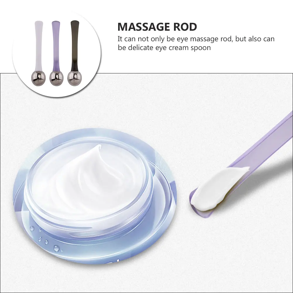 

3pcs Massage Stick Skincare Tools Portable Eye Cream Spoon Black Circle Relief Facial Massager Tool Eye Area Massager Blood