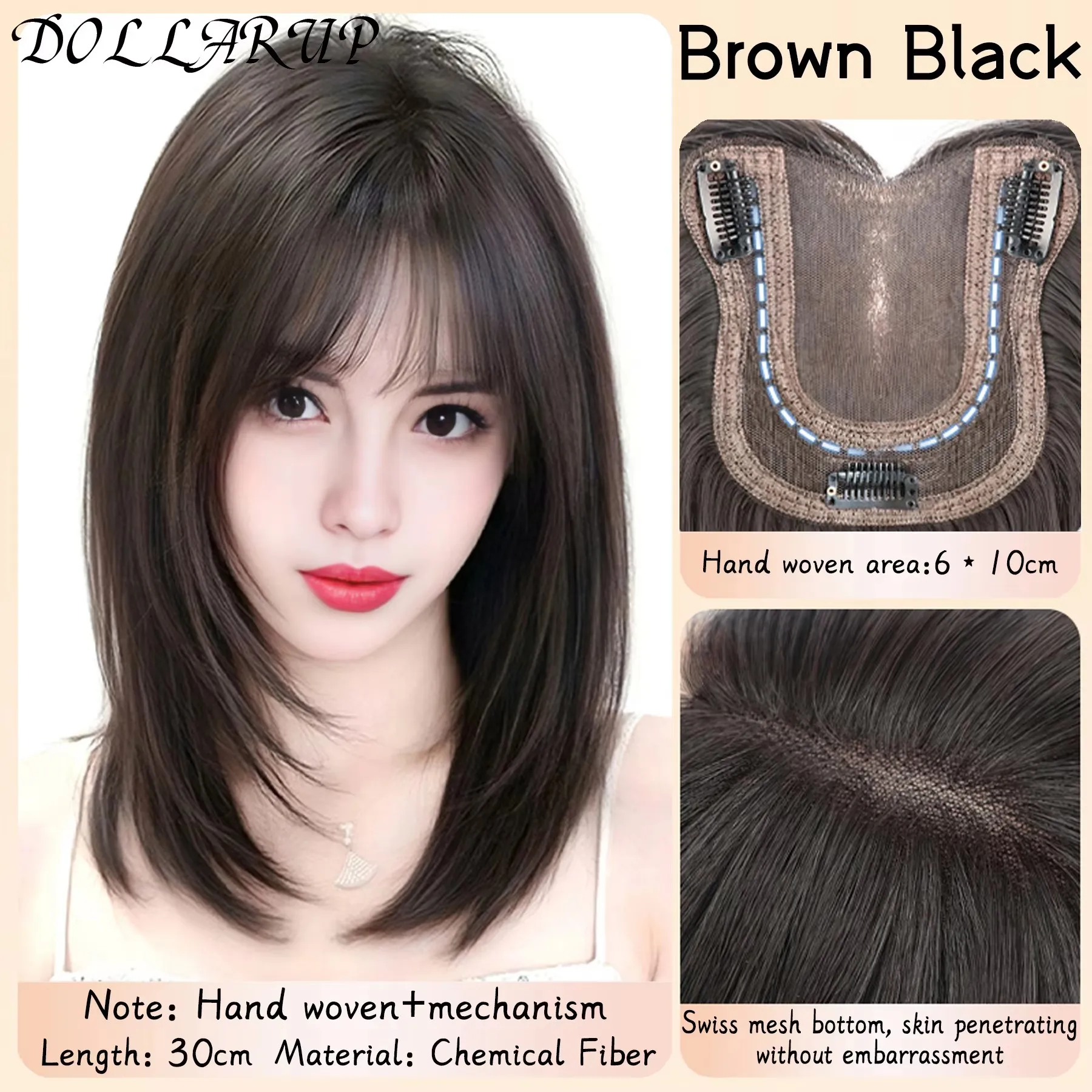 JKL Curly Women's Wig And Liu Hai Daily Performance Weaving Wig Heat Resistant Fiber Wig Long Loose Curled Air Liu Hai Wig