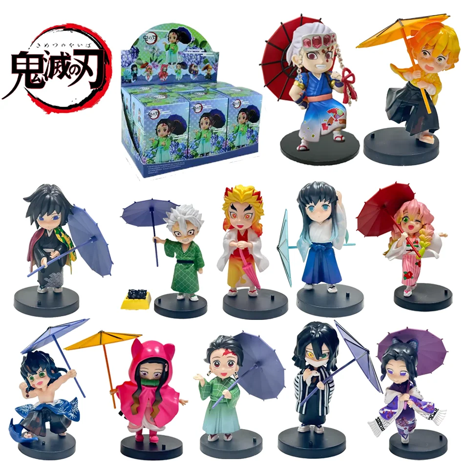 Hot Sale Anime Figure Demon Slayer Figures Kimetsu No Yaiba Doll Plum Rain Series Blind Box Action Figure Model Toys