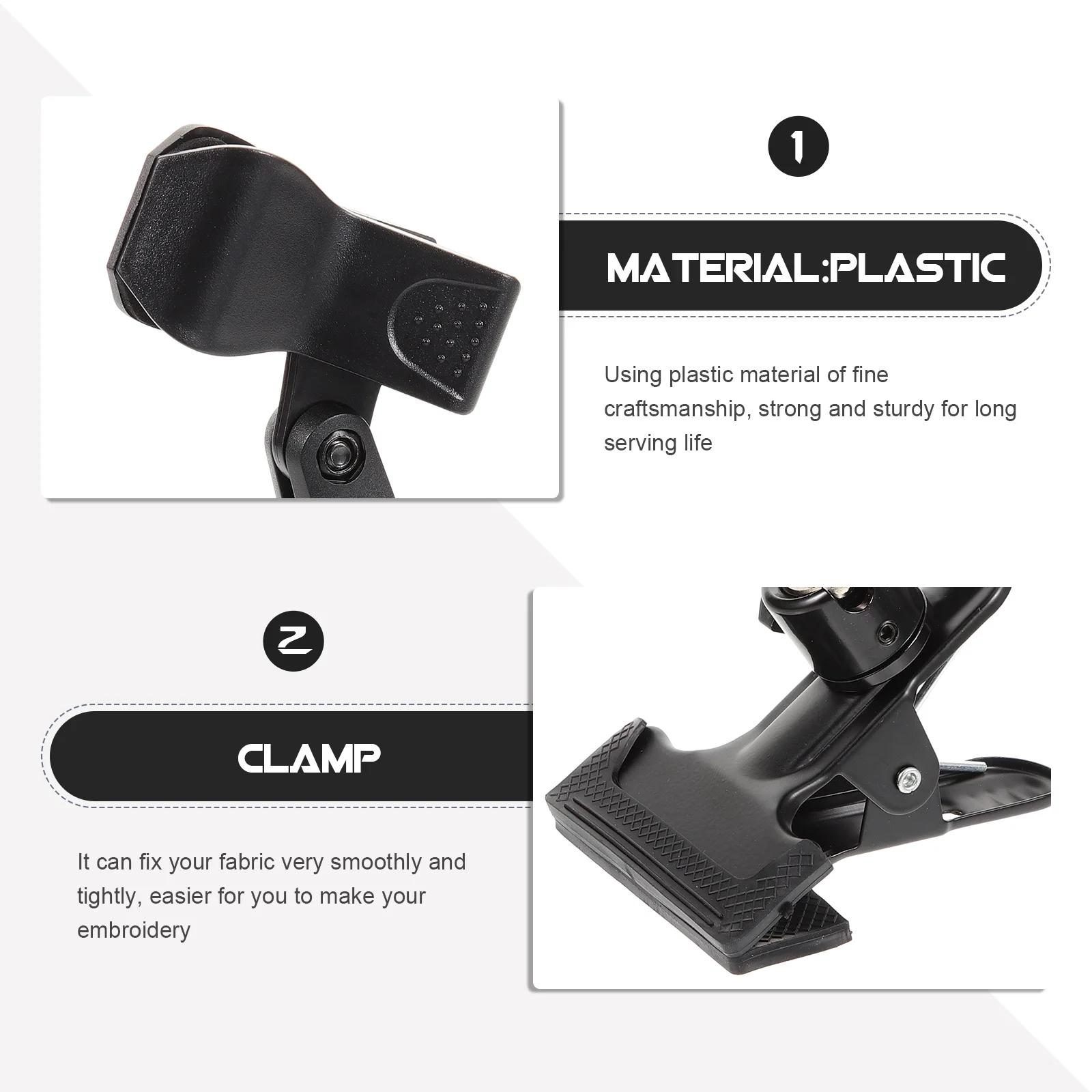 

2pcs Embroidery Clip Clamps Plastic Craft Sewing Tool For Cross Stitch Fixing Frame Embroidery Supplies Sewing Stands Quilting