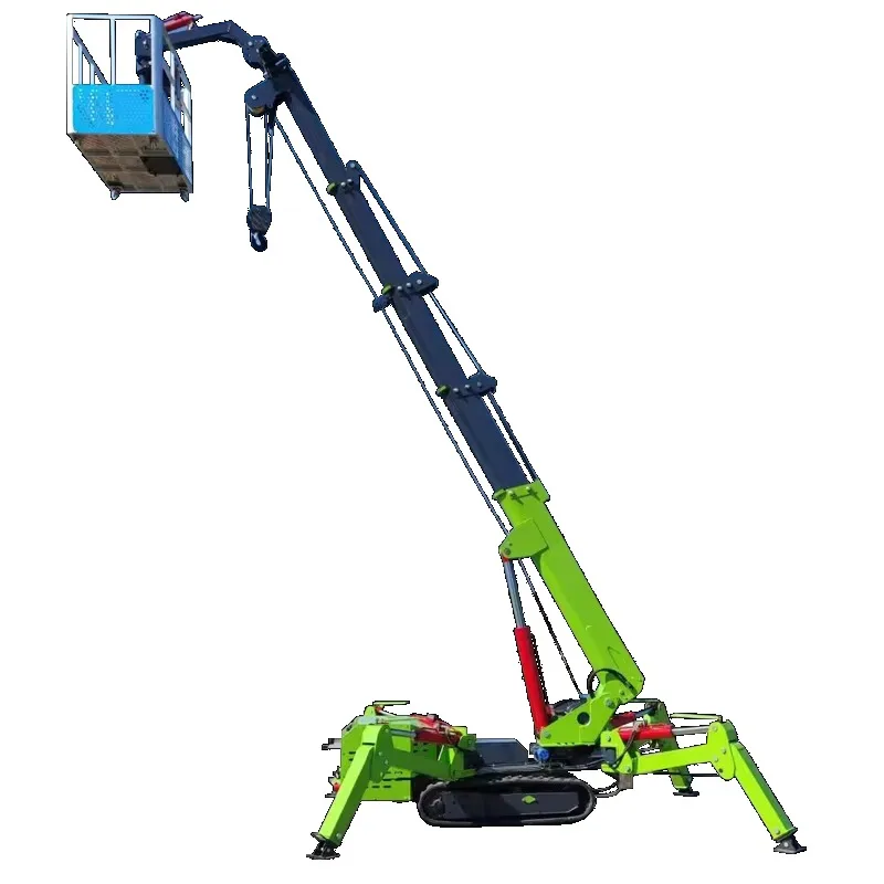 3 Ton 5 Ton 10 Ton Spider Crane 360 Degree Rotation Telescopic Spider Crane Boom Lift Folding Track Spider Crane