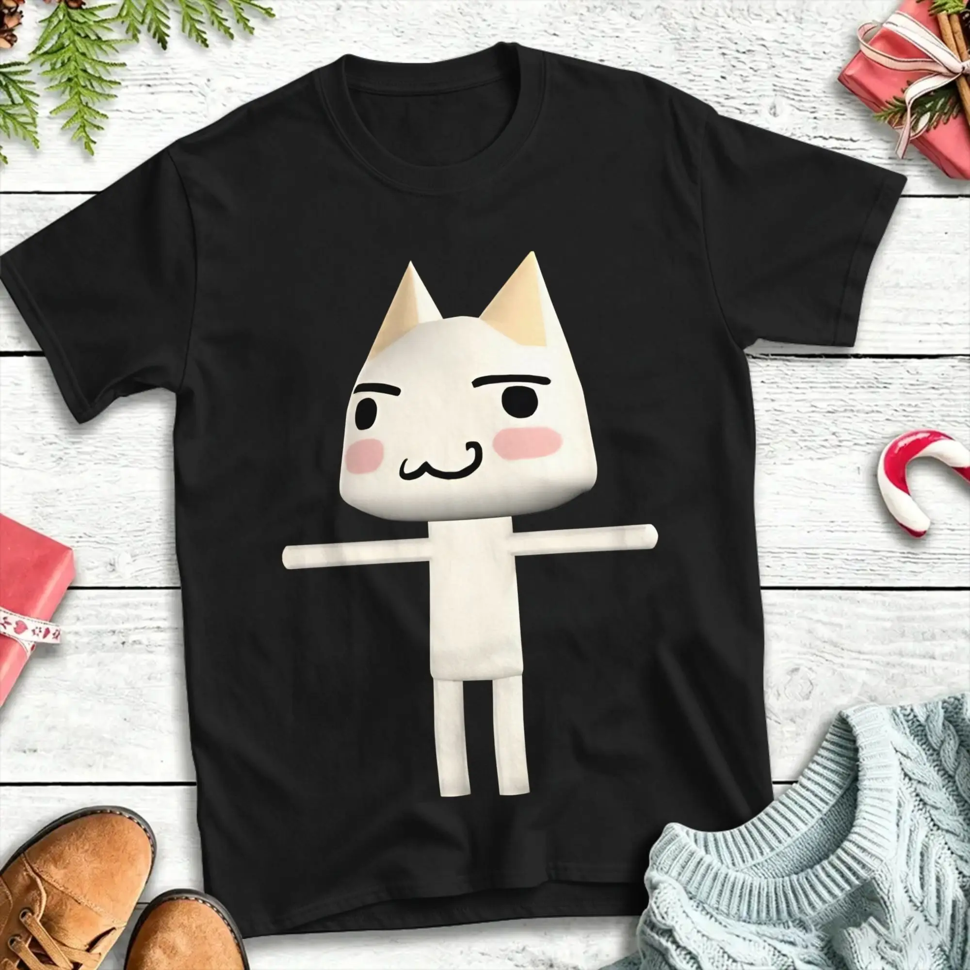 Toro Inoue Cat Men Women T Shirts  Novelty Tee Shirt Short Sleeve O Neck T-Shirt Pure Cotton Printed Clothes