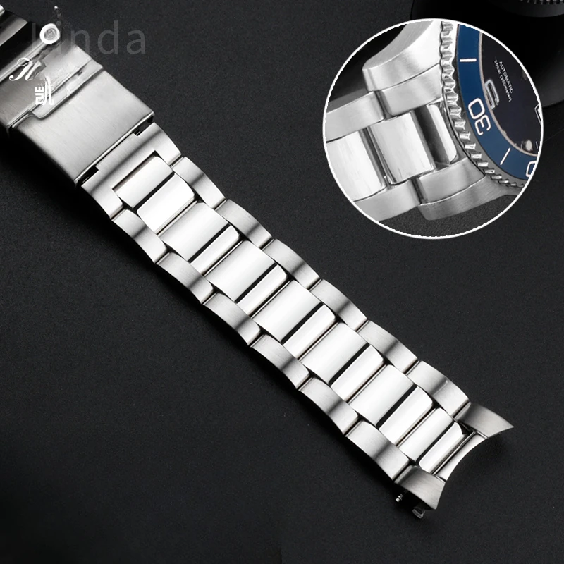 For Longines Conquest Watchband Steel Belt Old New Style Business Waterproof Diving Series L3.781 Men L3.782 21mm Accessories