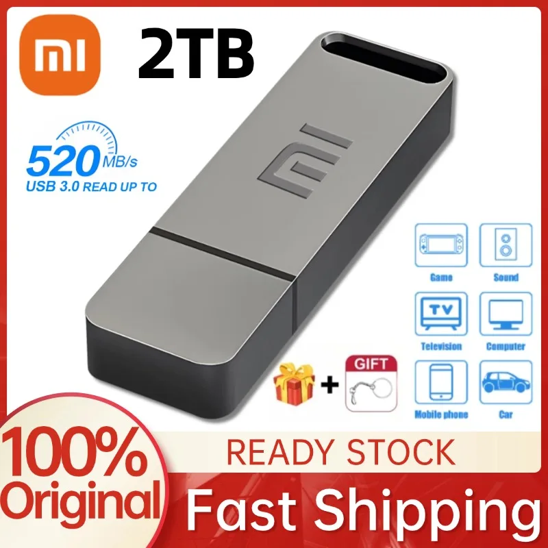 Xiaomi новый супер мини-металлический USB-флешка 128/256/512 ГБ крошечный флэш-накопитель 1 ТБ 2 ТБ устройство хранения водонепроницаемый U-диск