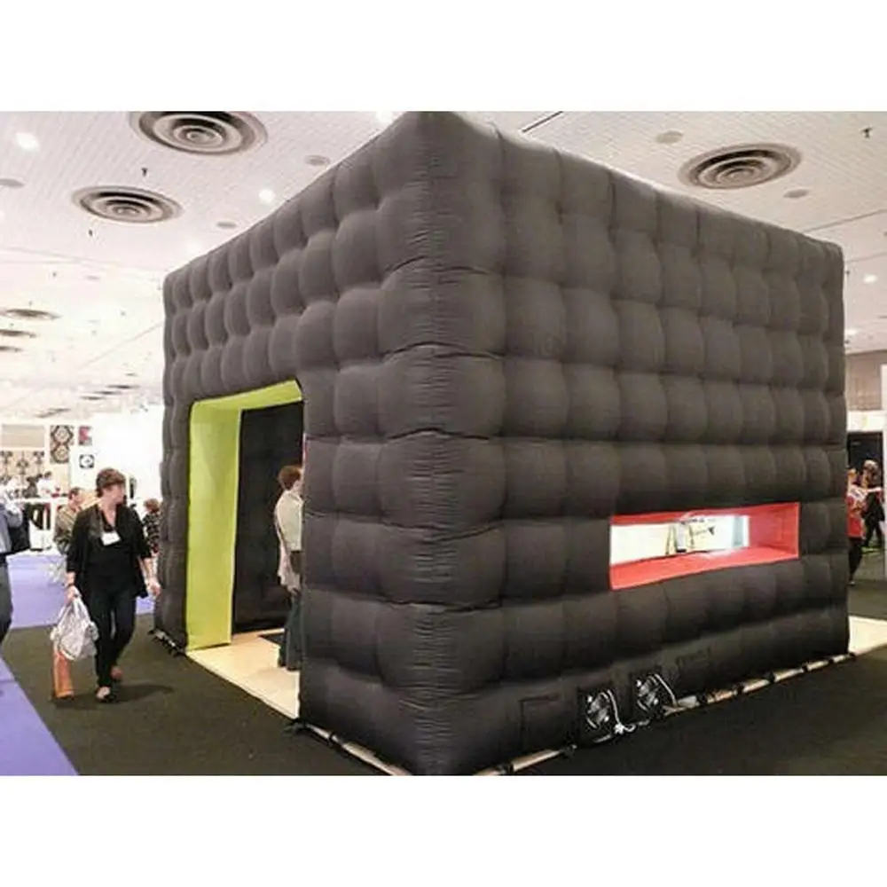 Customized Black Rubik Inflatable Cube Tent Large Event Showroom Wedding Party Marquee Giant Mobile Room Structure With Do