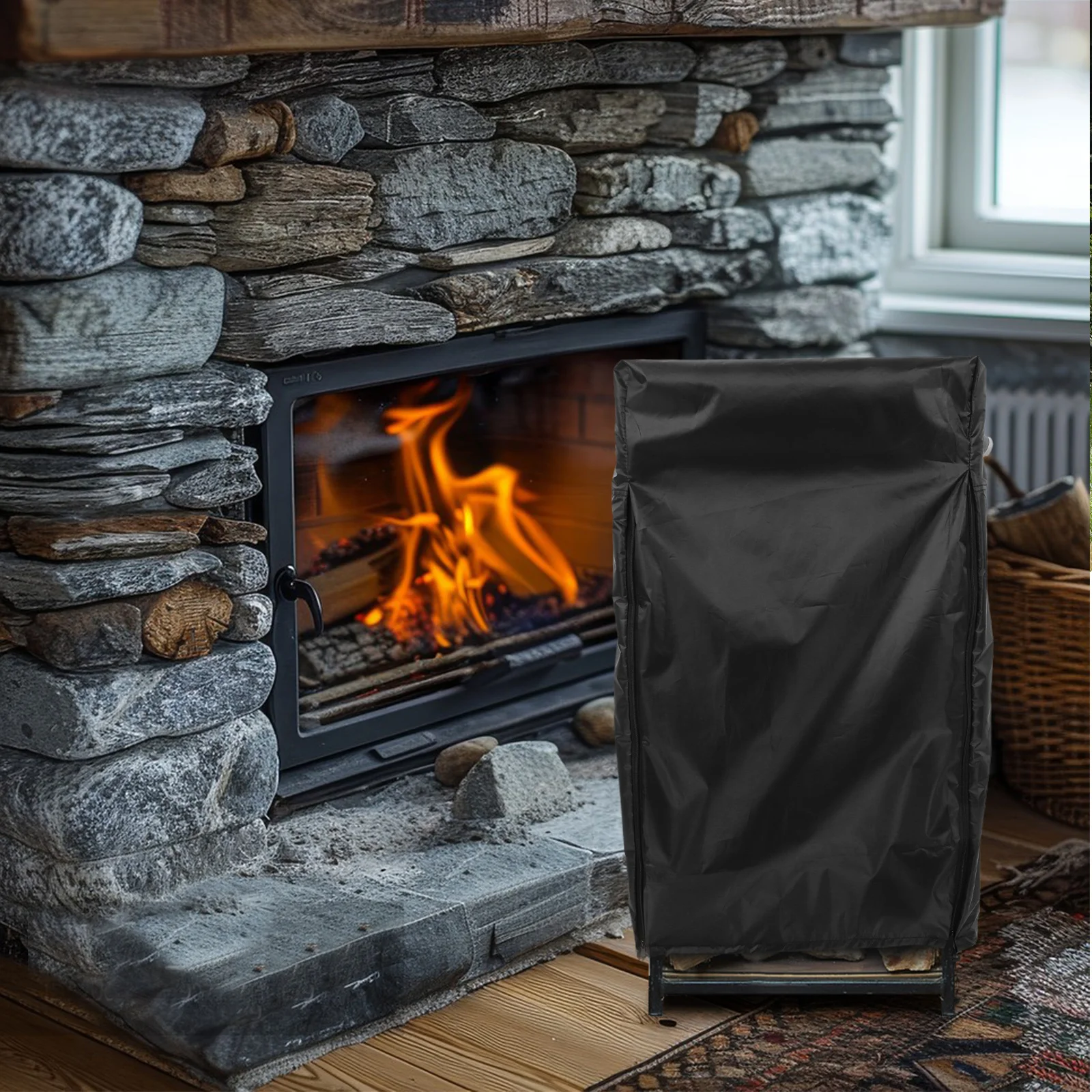 Couverture de support de bois de chauffage, 1 pièce, tissu Oxford imperméable pour l'extérieur, pour petit porte-bûches, imperméable, coupe-vent, housse de Protection pour meubles de cour