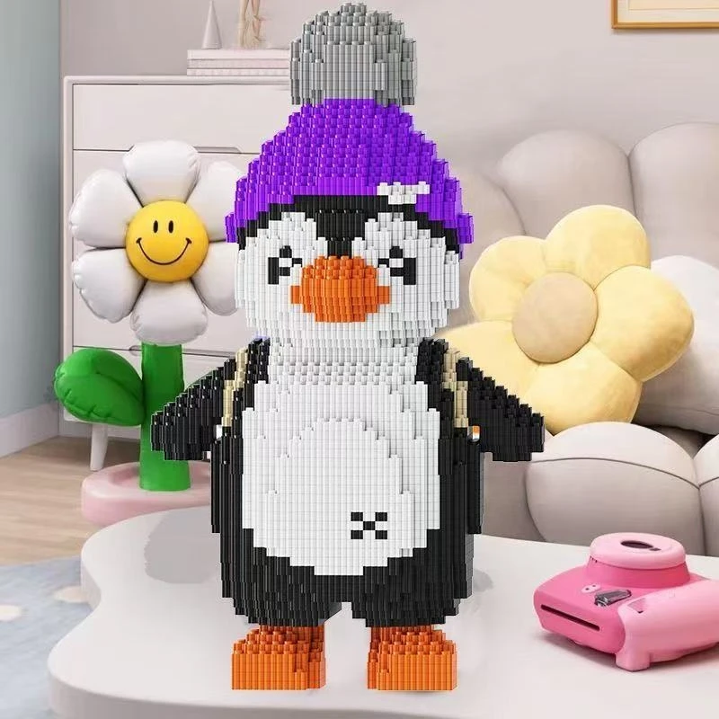

35cm Large Penguin Building Blocks Assembled Toys DIY Adult Educational Children's Birthday Christmas Gift Cartoon Model Dolls
