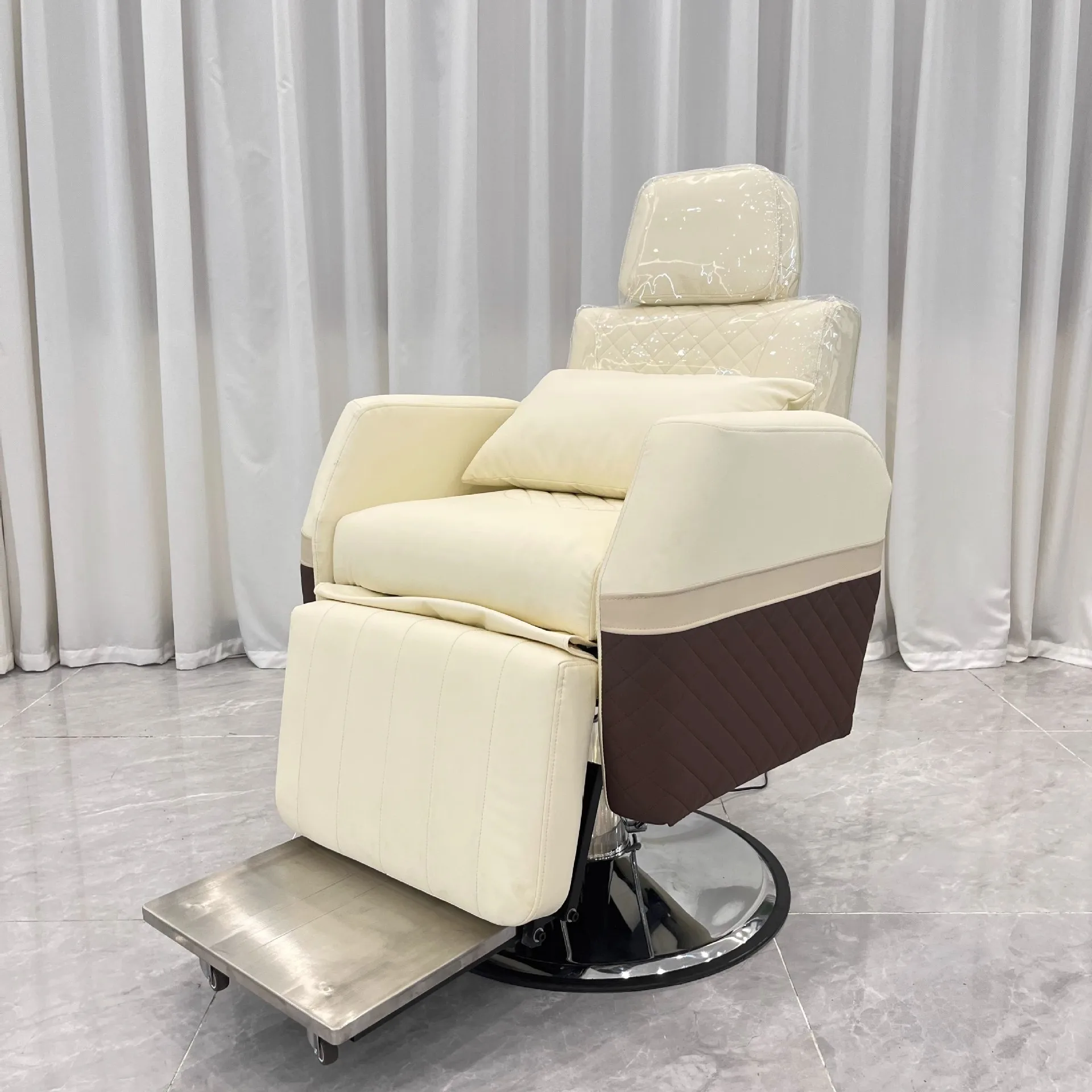 Reclining hair therapy chair,adjustable physiotherapy chair beauty and hairdressing chair with lifting function and widened base