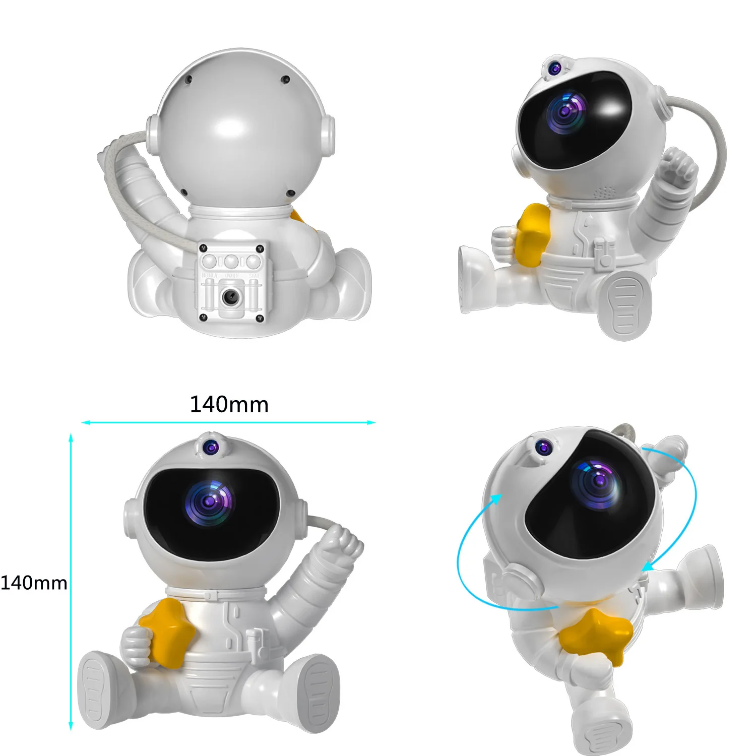 LED 스타 프로젝터, 갤럭시 야간 조명, 우주 비행사, 우주 램프 프로젝터, 별이 빛나는 성운, 천장, 침실, 방 장식 프로젝션