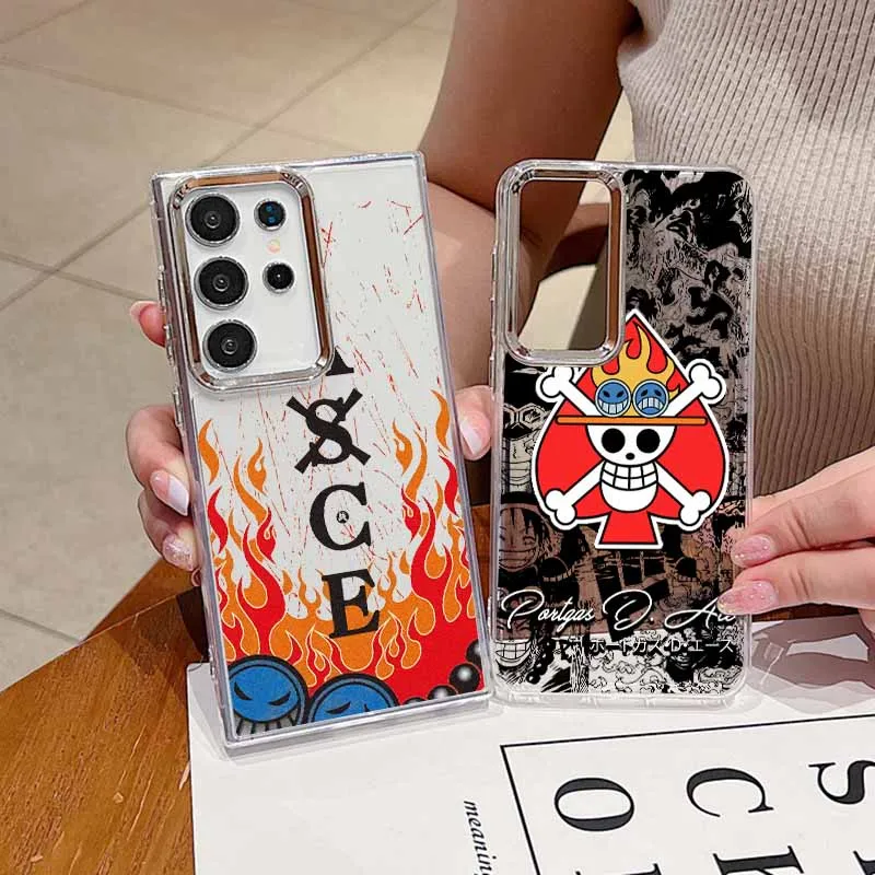 Anime Cool LOGO One Piece für Samsung Galaxy S26 S25 EDGE S24 S23 S22 S21 S20 FE Ultra Plus Transparente Weiche Handyhülle