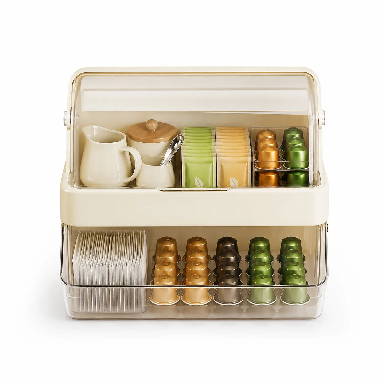 Double Layer Tea and Coffee Storage Organizer