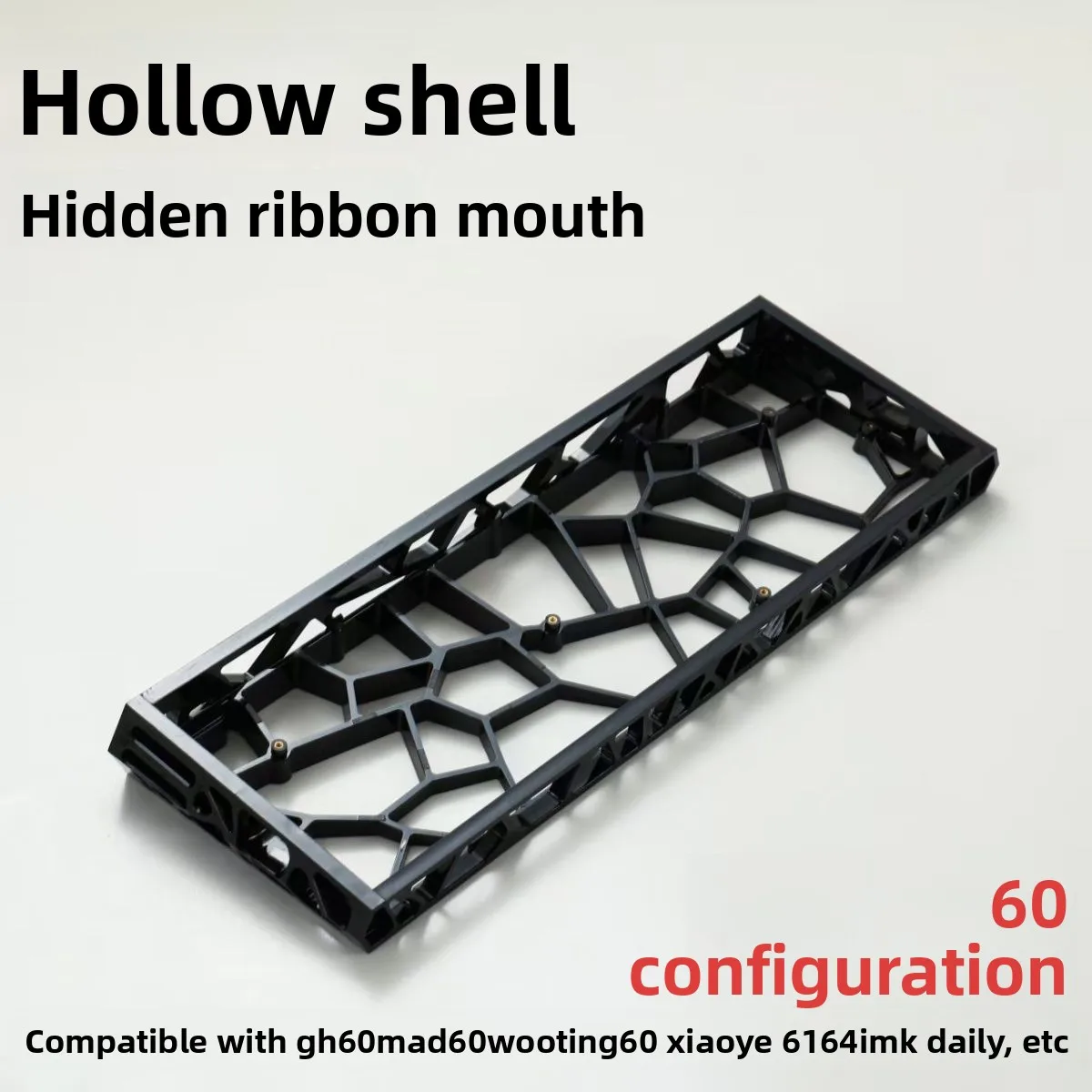 WW60 Hollow Keyboard Case GH60 Hole Pure Black PC Injection Shell for Mad60/Win60 Wooting60 Magnetic Axis Keyboard Shell PC Gift