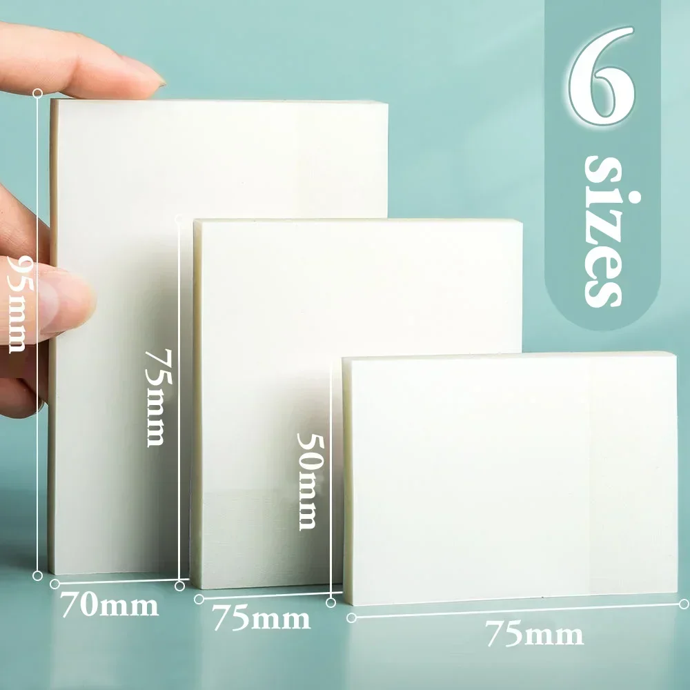 50 Sheets Transparent Sticky Note PET Waterproof Notepads Self-Adhesive Memo Pad School Stationery Office Supplies