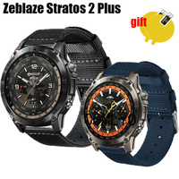 3in1 for Zeblaze Stratos 2 Plus SMART WATCH Strap Band Nylon Canva Wristband Belt Screen Protector film