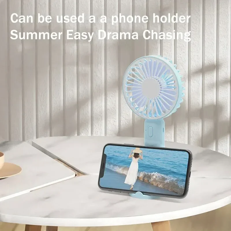 1PC new portable fan Usb Mini portable large wind pocket fan office desktop multi-function folding head small electric fan