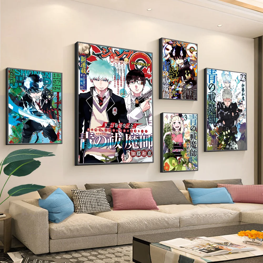 Blue Exorcist  Classic Vintage Posters Waterproof Paper Sticker Coffee House Bar Home Decor