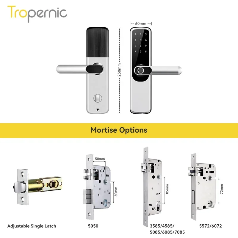 Smart Electronic Keyless Fingerprint Digital Senha Door Lock, Biométrica, ao ar livre, Tuya, Novo