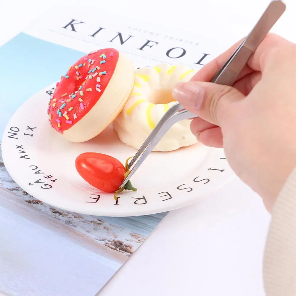 

Plating Kitchen Tool Stainless Steel Grill Food Tweezer BBQ Clip Pliers Barbecue Tongs