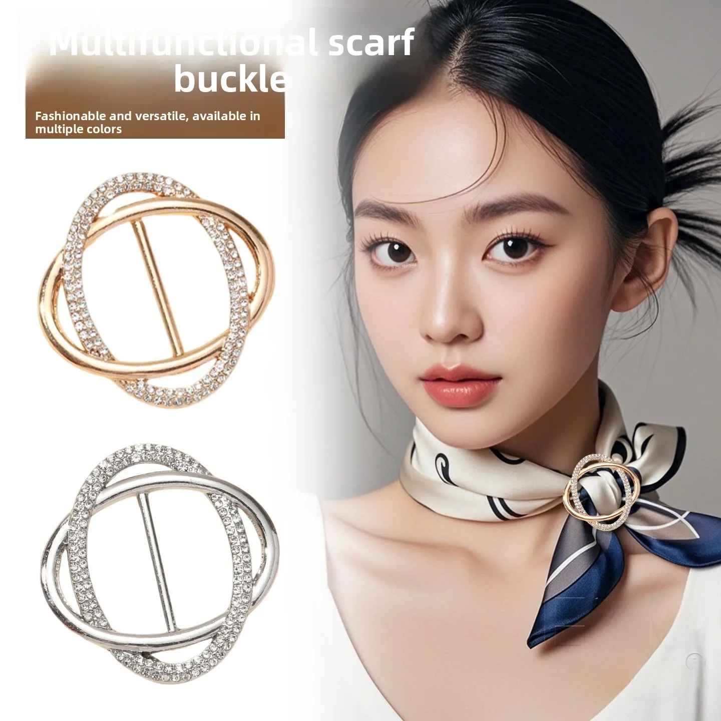 

High-End Silk Scarf Bule Ring Chest Pin irt T-irt Bot Fixed Bule Coat Knot Bule Faion Accory