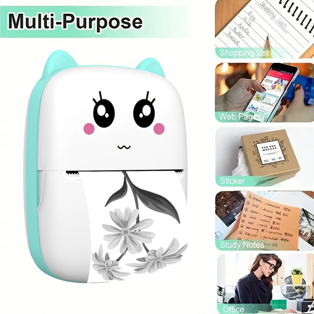 ABS Portable Mini Printer With Bluetooth BLE0 For Wireless Printing Connection Method Is Bluetooth