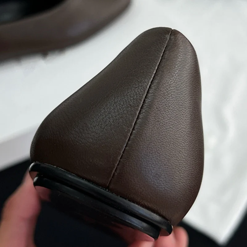 Maxdutti أحذية امرأة للنساء المتسكعون الحد الأدنى جلد طبيعي لينة مريحة الشقق الفرنسية موضة أنيقة التنقل الأحذية